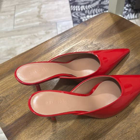 Retrofete Red Kitten Heel Shoes - Picture 1 of 4